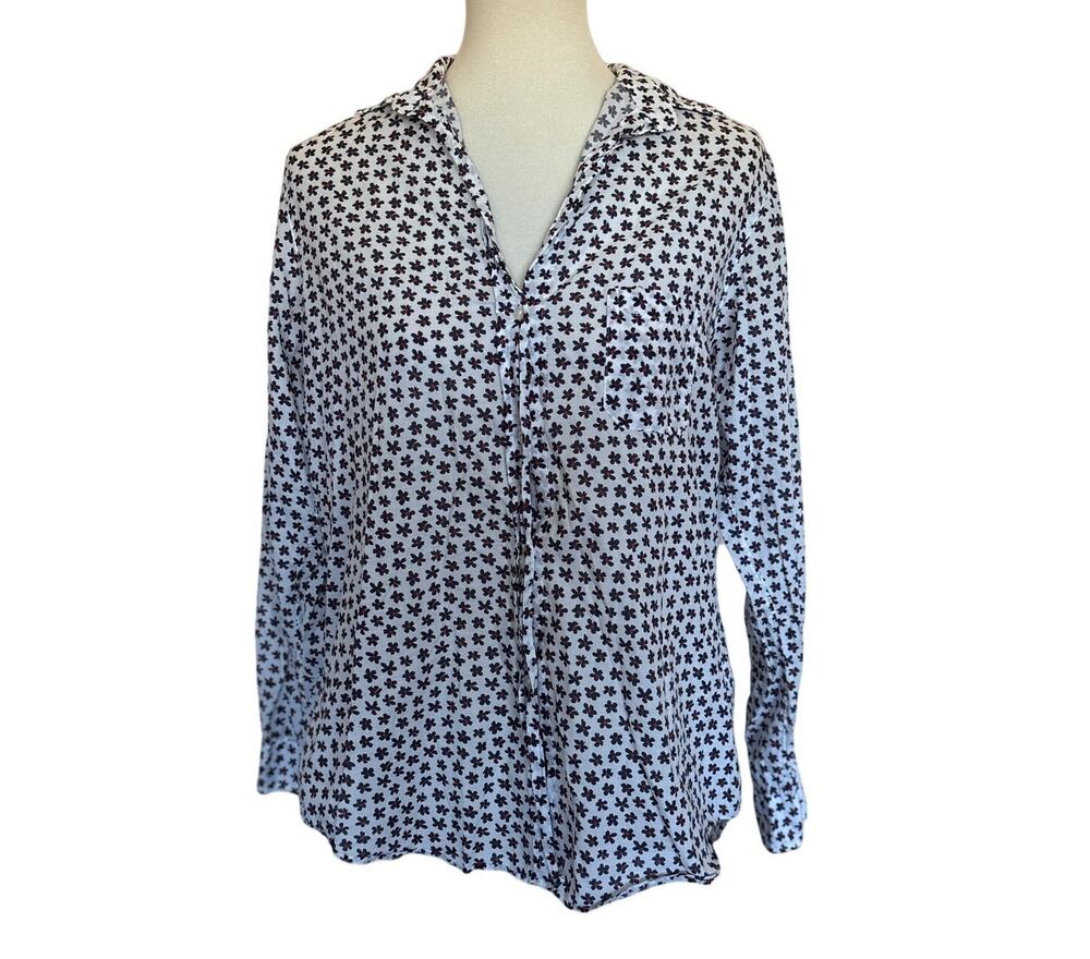 GRAYSON The Hero Button Up Shirt - Blue Floral - Size Medium